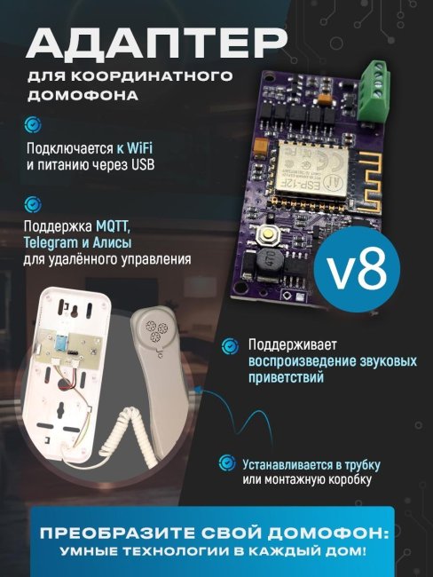 Умный домофон WiFi версия v.8